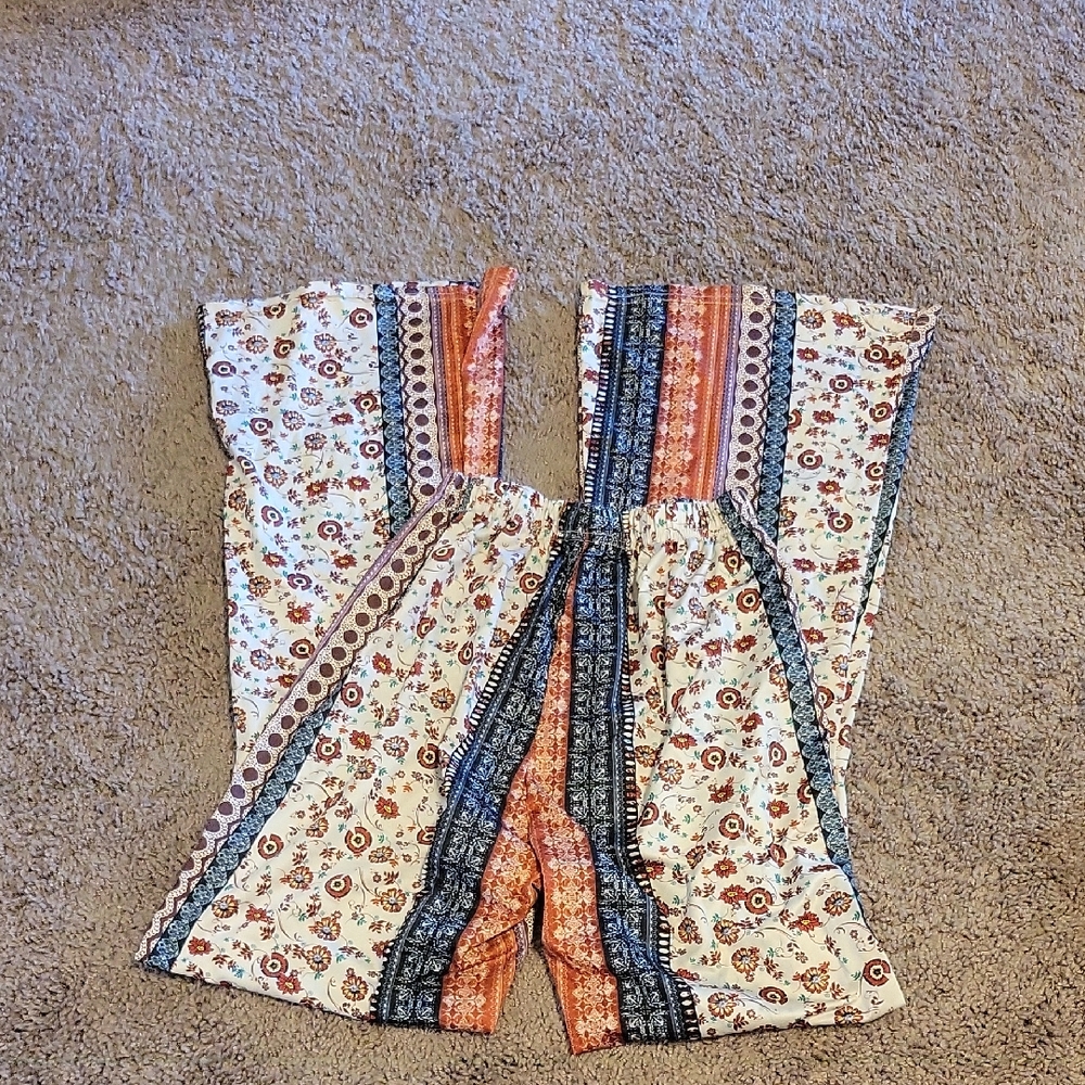 Floral Bohemian Wide-Leg Pants